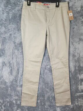 Dickies Girl Junior's Classic 5 Pocket Skinny Pant Khaki Size 11 Casual NEW